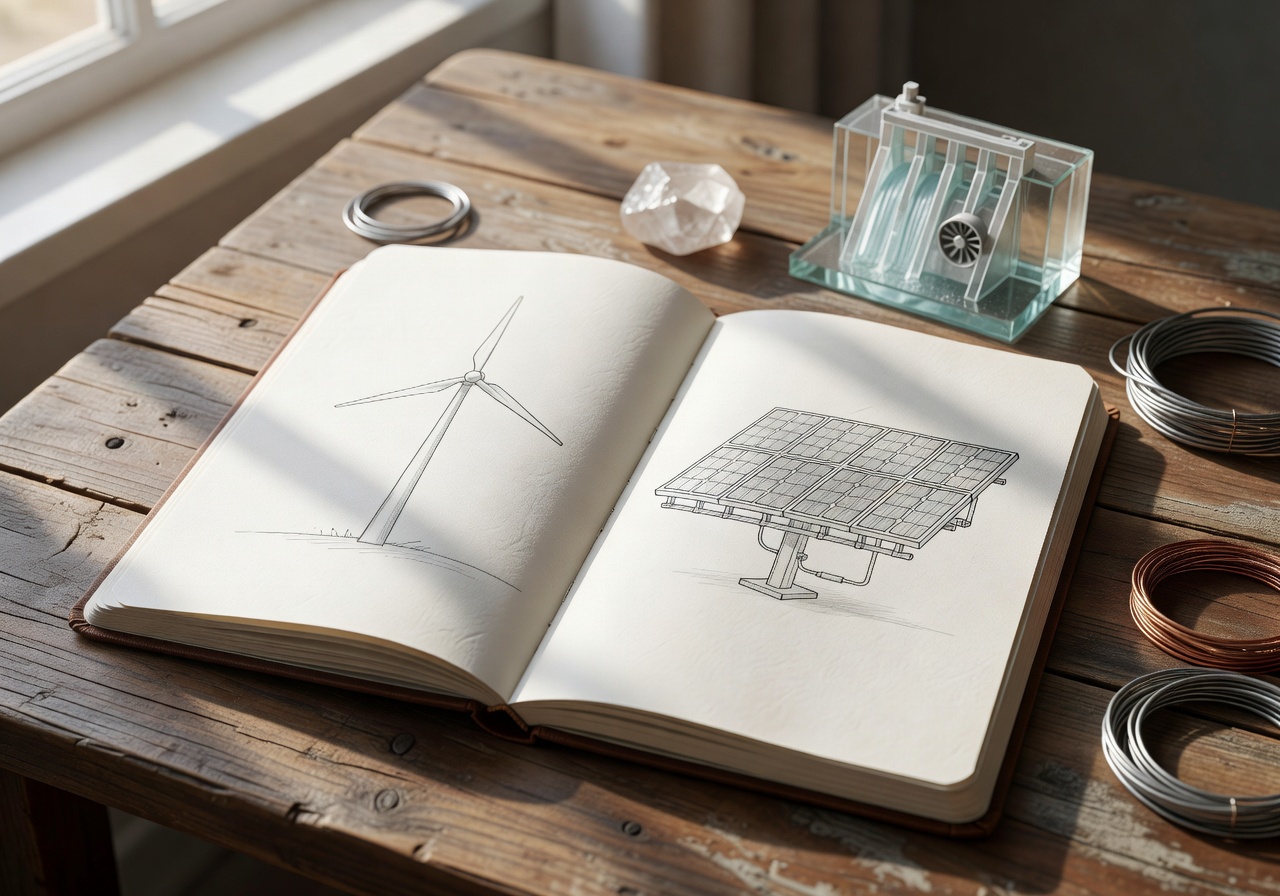 Open notebook representing frequently asked questions about clean energy